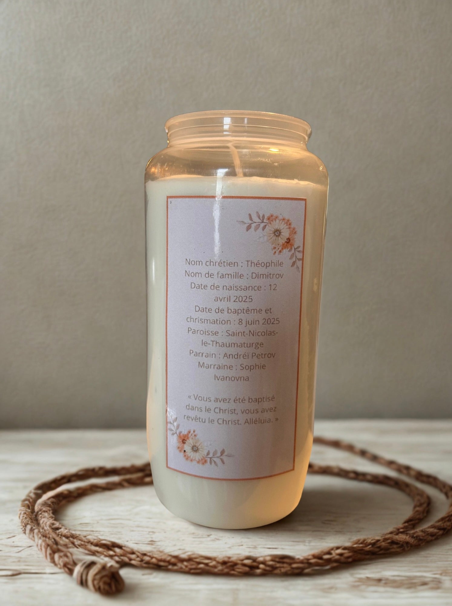 Bougie personnalisable